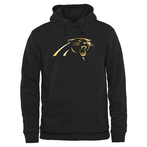 Men's Carolina Panthers Pro Line Black Gold Collection Pullover Hoodie - Click Image to Close